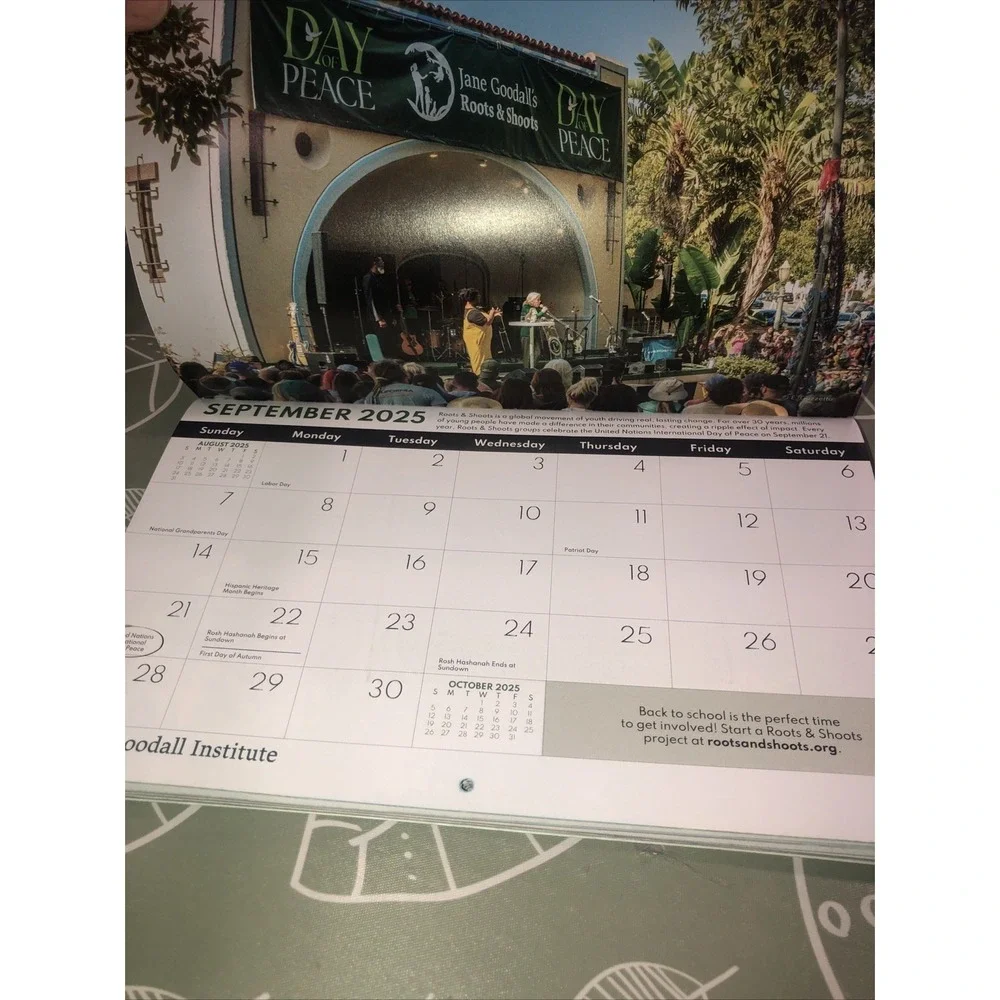 Jane Goodall Institute Apes & Chimps - 2026 SMALL Wall Calendar 17 Months NEW
